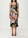 Dolce & Gabbana Floral-print Midi Dress In Multi