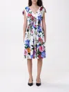 Dolce & Gabbana Floral-print Cotton-blend Poplin Mini Dress In Multicolor