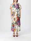 Dolce & Gabbana Midi Dress With A Floral Bouquet Print In Multi