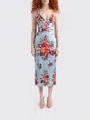 Dolce & Gabbana Floral Midi Dress Fitted Silhouette In Multi