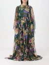 Dolce & Gabbana Dolce&gabbana Garden Floral Print Long Sleeve Silk Chiffon Maxi Dress In Multicolor