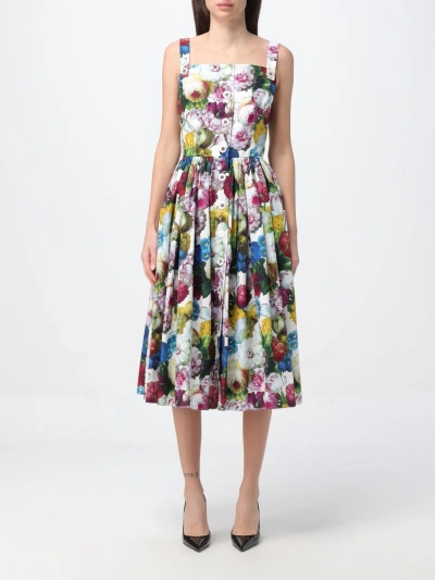Dolce & Gabbana Nocturnal Flower Print Shirt Dress In 多色的