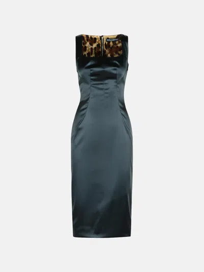 Dolce & Gabbana Dress In Black Acetate Blend In Gray