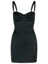Dolce & Gabbana Strap Detailing Bustier Top Fitted Midi Dress In Black