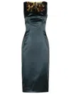 Dolce & Gabbana Acetate Blend Dress With Leopard Print Detail In Animal Print