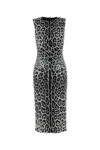 Dolce & Gabbana Leopard Print Sleeveless Midi Dress In Leonerofdogrigio