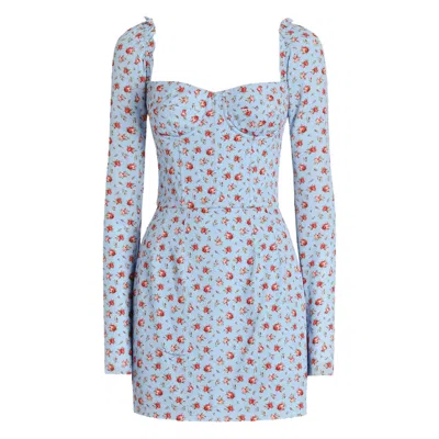 Dolce & Gabbana Dolce  Gabbana Floral Printed Mini Dress In Blue