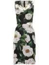 Dolce & Gabbana Women Gardenia Print Silk Chiffon Sheath Dress In Multicolor