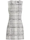 Dolce & Gabbana Lurex Raschel Tweed A-line Minidress With Dg-branded Buttons In Multicolor