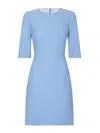 Dolce & Gabbana Light Blue Midi Fit And Flare Dress In Purple