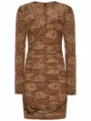 Dolce & Gabbana Short Floral Lace Dress In Neutral