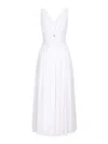 Dolce & Gabbana Shirred-panel Silk Midi Dress In White