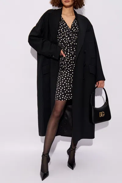 Dolce & Gabbana Micro Polka-dot Print Mini Dress In Black
