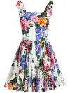 Dolce & Gabbana Floral-print Cotton-blend Poplin Mini Dress In Multicolour