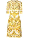 Dolce & Gabbana Maiolica Printed Silk-blend Charmeuse Mini Dress