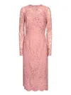 Dolce & Gabbana Lace Pencil Longuette Dress Dresses Rose