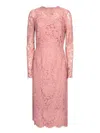Dolce & Gabbana Lace Pencil Longuette Dress Dresses Rose