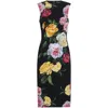 Dolce & Gabbana Longuette Dress With Floral Print Dresses Multicolor