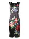 Dolce & Gabbana Floral Print Stretch Satin Dress