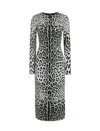 Dolce & Gabbana Charmeuse Sheath Longuette Dress In Multi