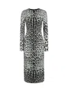 Dolce & Gabbana Charmeuse Sheath Longuette Dress In Multi