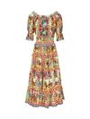 Dolce & Gabbana Midi Dress With Cart Print