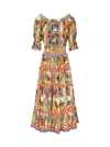 Dolce & Gabbana Midi Dress With Cart Print