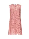Dolce & Gabbana Floral Lace Overlay Dress With Scalloped Hem