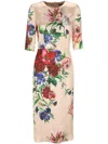 Dolce & Gabbana Women Satin Dress With Iconic Floral Print