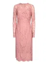 Dolce & Gabbana Lace Pencil Longuette Dress Dresses Rose