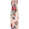 Dolce & Gabbana Satin Calf-length Sheath Dress With Floral Print