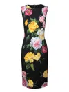 Dolce & Gabbana Longuette Dress With Floral Print Dresses Multicolor