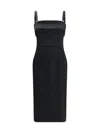 Dolce & Gabbana Satin Midi Dress In Black