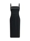 Dolce & Gabbana Satin Midi Dress In Black