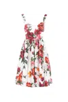 Dolce & Gabbana White Cotton Poplin Dress In Multi