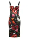 Dolce & Gabbana Satin Printed Dress In Multi