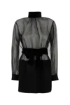 Dolce & Gabbana Black Stretch Silk Blend Minidress