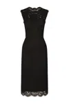 Dolce & Gabbana Stretch Midi Dress Sleeveless In Black In Black
