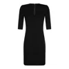 Dolce & Gabbana Black Mini Dress With Short Sleeves And Neckline Detail In Viscose Blend Woman In Black