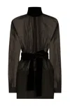 Dolce & Gabbana High Collar Long Sleeve Dress In Black