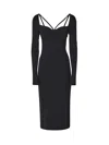 Dolce & Gabbana Jersey Milano Rib Calf-length Dress In Black