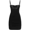 Dolce & Gabbana Ruffled Sweetheart Neckline Dress In Black