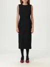 Dolce & Gabbana Virgin Wool Midi Dress In Black
