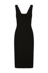 Dolce & Gabbana Women's Layered-neck Midi Dress In Black