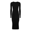 Dolce & Gabbana Black Fitted Logo-cuff Dress In Black