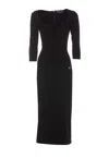 Dolce & Gabbana Black Milano Midi Dress In Black