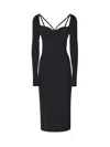 Dolce & Gabbana Jersey Milano Rib Calf-length Dress In Black