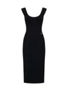 Dolce & Gabbana Dg Logo Plaque Sleeveless Knitted Dress In Black