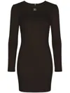 Dolce & Gabbana Short Milano Rib Dress With Dg Logo In Black