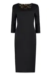 Dolce & Gabbana Virgin Wool Midi Dress In Black